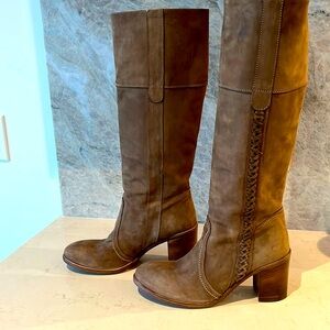 Leather Knee High Boots, 38.  Made in Italy.